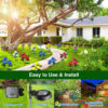 Outdoor Solar Garden Lights with 5 Rose Flowers, Decorative LED Landscape Lights, Solar Flower Lights for Patio Yard (Blue) - Image 2