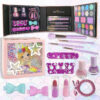 Kids Makeup Kit, Washable Non Toxic Real Cosmetic Toy Beauty Set with Nail Polish for Little Princess, Birthday Toys Gift for 5 6 7 8 9 10 Year Old Girls, Pink