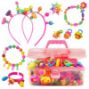 700+ Pieces Jewelry Making Kit, Pop Snap Beads DIY Arts and Crafts for Girls Age 3, 4, 5, 6, 7 Year Old, Hairband Necklace Bracelet and Ring Creativity Kids Toys for Christmas Birthday Gifts