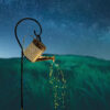 Watering Can with Garden Lights, Solar Waterfall Outdoor Decorative Lights, (Shepherd Hook Included))