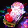 Gear Toy Train, Early Educational Transparent Kids Music Train Toy, Children Electric Rotating Mechanical Gear Train with Flashing Light Train Toy for Boys Toddlers - Image 2