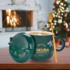 Smart Coffee Mug Warmer, Cat Coffee Cup Warmer Set, Coffee Warmer Mug Warmer with Cup for Desk, Ceramic Cup Warmer Set, Green - Image 2