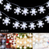 19.7FT 40 LED Snowflake String Lights, Waterproof Christmas Lights, LED Fairy Lights Battery Operated for Bedroom Party Indoor Outdoor Xmas Tree Decorations (Cool White)