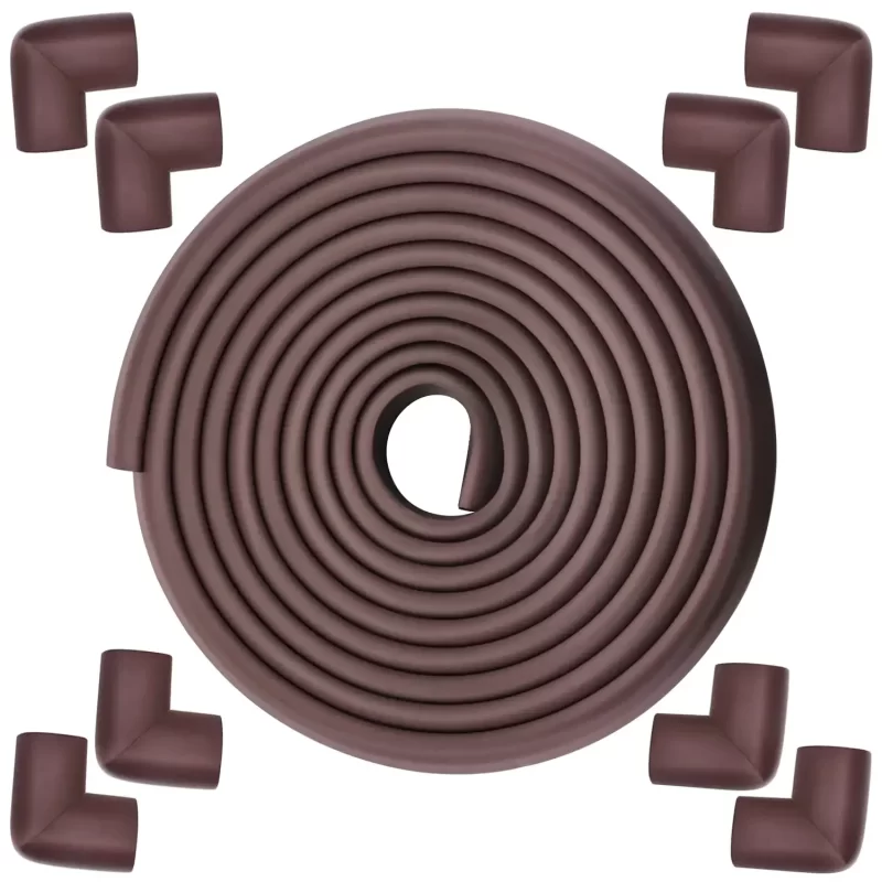 Furniture Edge and Corner Guards, Baby Proofing Edge Safety Gurards with 3M Tape, 16.4ft Table Corner Protector for Chair Desk Coffee, Brown