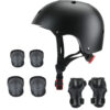 Kids Bike Helmet Set, Kids Helmet Elbow Pads and Wrist Guards Adustable fro 3-10 Years Boys and Girls, Protective Gear Set for Roller Skates Cycling Bike Rollerblading Scooter Riding Sports