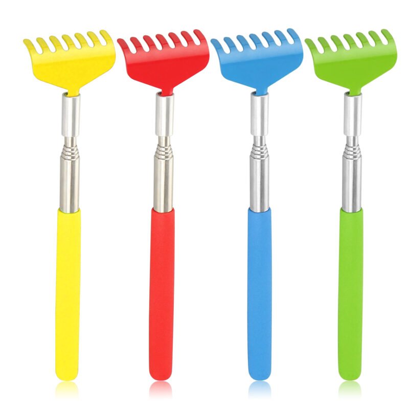 4 Pack Extendable Back Scratcher, Telescoping Metal Back Massager Tool for Men Women Home Travel Office