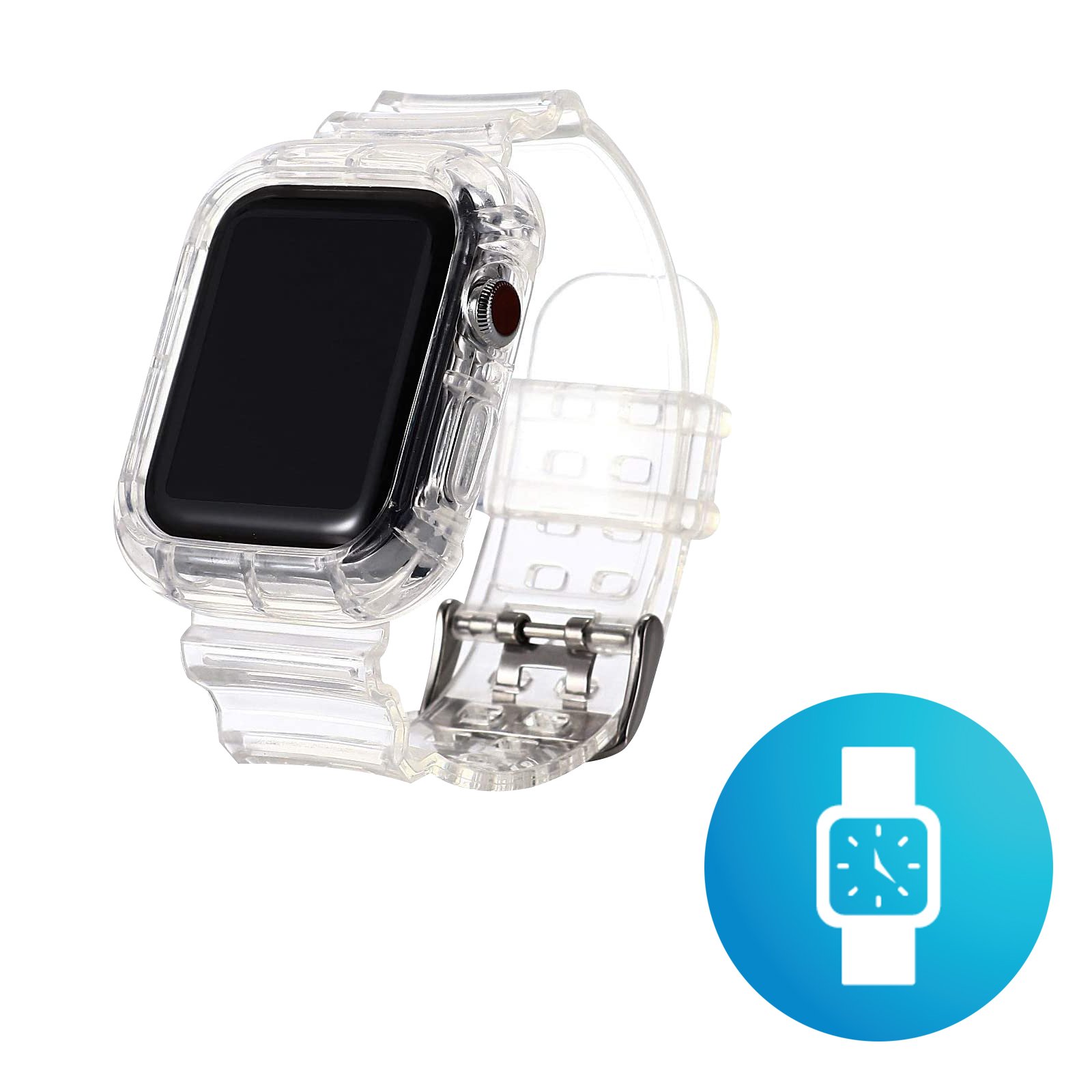 Watch Band for Apple Watch, Sports Strap for Apple Watch Series 6/5/4/3/2/SE, Soft TPU Protective Case with Strap Bands (White, 38mm / 40mm)