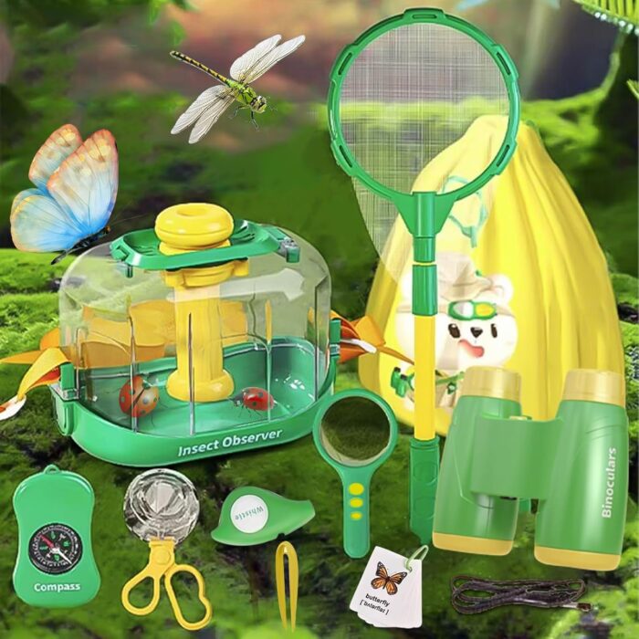 Kids Explorer Kit, Insect Catching Box Set, Bug Catcher for Kids Outdoors Toys, 31 Pcs Outdoor Camping Adventure Toys for Boys Girls 3+ Years Old (Green)
