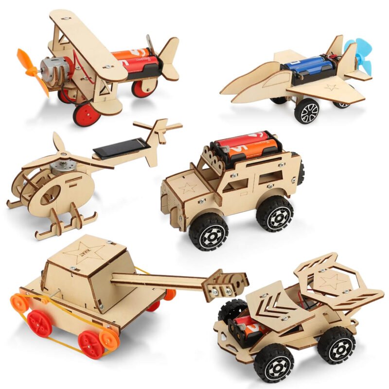 Syenll 6 in 1 STEM Science Kits for Kids, Wooden Arts and Craft Kits Educational Toys, 3D Puzzles DIY Building Engineering Set for Boys Girls Age 8-12