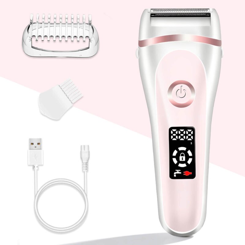 Syenll Electric Shaver for Women, IPX6 Waterproof Cordless Lady Razor, USB Rechargeable Body Hair Remover for Leg Arm Bikini Underarms, Pink
